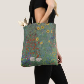 Tote Bag Jardin agricole Tournesols par Gustav Klimt Peintu (De près)