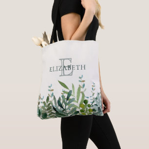 Tote Bag Jardin - Aquarelle Botanique Feuilles Personnalis