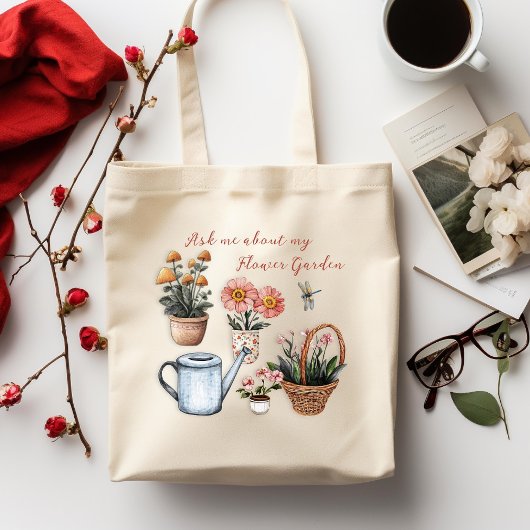 Tote Bag Jardin aux fleurs Plante Posé Dit :