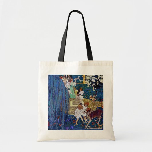 Tote Bag Jardin avec chien et chat, Jessie Willcox Smith (Devant)