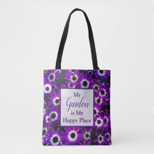 Tote Bag Jardin dans mon endroit heureux Fleur violet brill