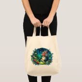 Tote Bag Jardin d'aquarelle confortable Gnome et lucioles (Devant (produit))