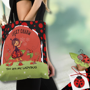Tote Bag Jardin de coccinelle fantaisiste "Porte-bonheur" e