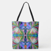 Tote Bag Jardin de Fleur sauvage de libellules Abstrait Flo (Dos)