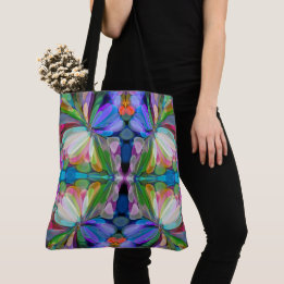 Tote Bag Jardin de Fleur sauvage de libellules Abstrait Flo