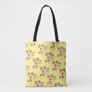 Tote Bag Jardin de fleurs à empreintes de pattes