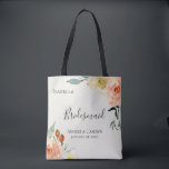 Tote Bag Jardin De Fleurs Femme D'Accueil Personnalisée<br><div class="desc">Jardin d'aquarelle d'inspiration vintage fleurs et feuillage,  sac fourre-tout de fête de mariage personnalisé. Conçu pour correspondre à notre collection Jardin De Fleurs.</div>