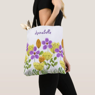 Tote Bag Jardin de fleurs moderne été personnalisé
