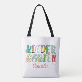 Tote Bag jardin d'enfants Retour à l'école Script personnal (Dos)