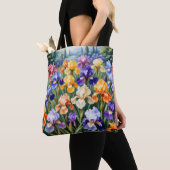Tote Bag Jardin en iris coloré (De près)