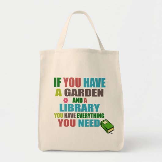 Tote Bag Jardin et bibliothèque sont tout ce dont vous avez (Devant)