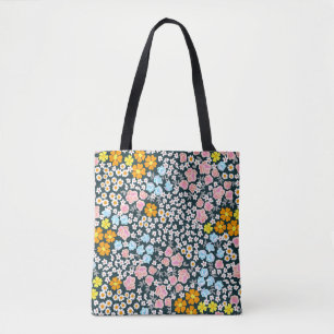 Tote Bag Jardin fleuri avec roses et fleurs sauvages. Vinta