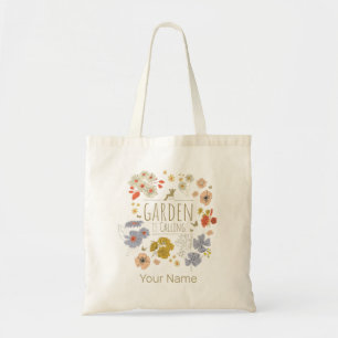 Tote Bag Jardin Fleurs botaniques pour jardiner maman et pa