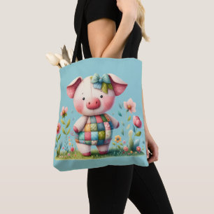 Tote Bag Jardin floral de la pêche à la palme