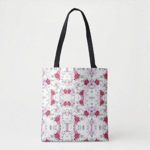 Tote Bag Jardin Floral Élégant Bourgogne & Lavande Rose