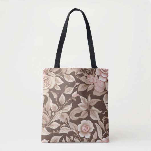 Tote Bag Jardin Floral Mocha (Devant)