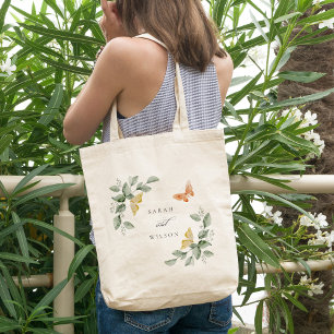 Tote Bag Jardin Jaune mignon Papillons Mariage