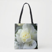 Tote Bag Jardin photo blanc rose (Devant)