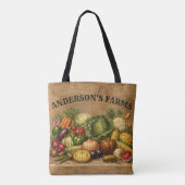 Tote Bag Jardin potager vintage de la ferme (Dos)