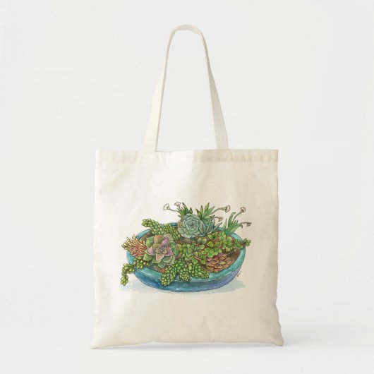Tote Bag Jardin rond Succulent (Devant)