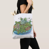 Tote Bag Jardin rond Succulent (De près)