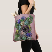 Tote Bag Jardin succulent (De près)