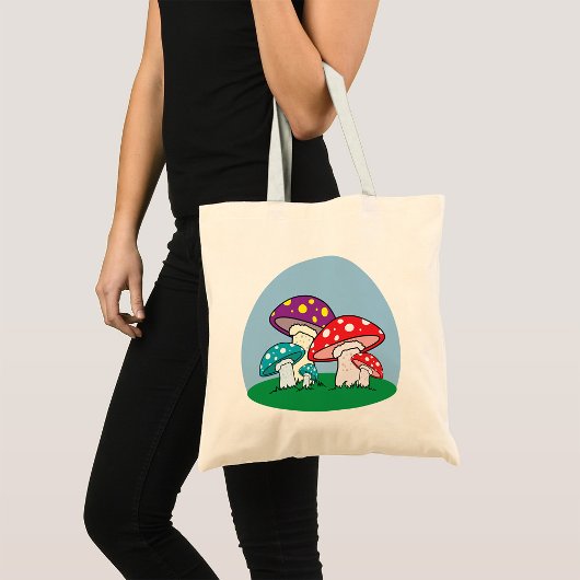 Tote Bag Jardin vibrant de champignons amanites