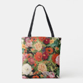 Tote Bag Jardin vintage d'été fleurs heureuses motif (Dos)