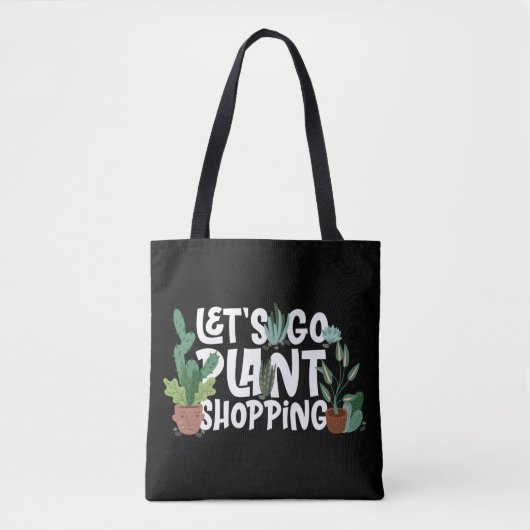 Tote Bag Jardinage Poted Let's Go Plante Shopping (Devant)