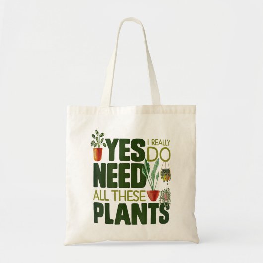 Tote Bag Jardinage Poted Oui J'Ai Vraiment Besoin De Tous C (Devant)