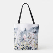 Tote Bag Jardins stratifiés - Fleurs aquarelles (Dos)