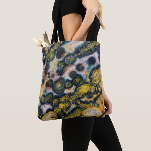 Tote Bag Jasper d'océan tacheté coloré (De près)