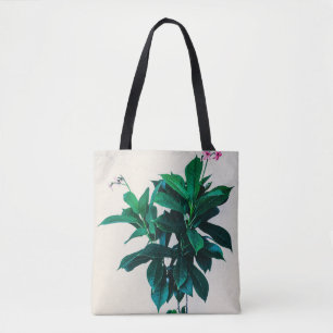 Tote Bag Jatropha Plante en vert naturel
