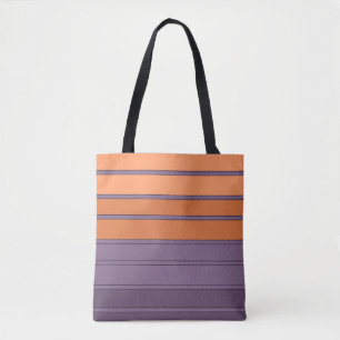 Tote Bag Jaune avec motif rayé lilas