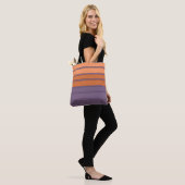 Tote Bag Jaune avec motif rayé lilas (Sur le modèle)