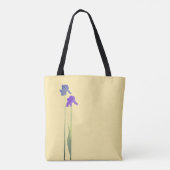 Tote Bag Jaune Beurre avec Iris Violet et Bleu (Dos)