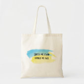 Tote Bag Jaune bleu drapeau ukrainien unis nous tenons une  (Devant)