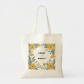 Tote Bag Jaune Bouton d'Or Moderne Fleurs Mariage Bienvenue (Devant)