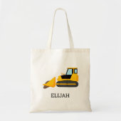 Tote Bag Jaune Bulldozer Enfants Construction personnalisée (Devant)