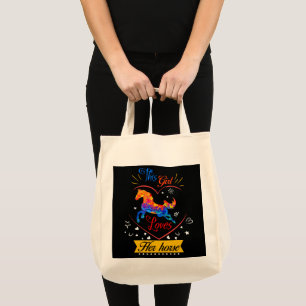 Tote Bag Jaune Cette Fille Aime Son Cheval