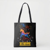 Tote Bag Jaune Cette Fille Aime Son Cheval (Devant)