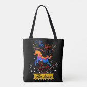 Tote Bag Jaune Cette Fille Aime Son Cheval (Dos)