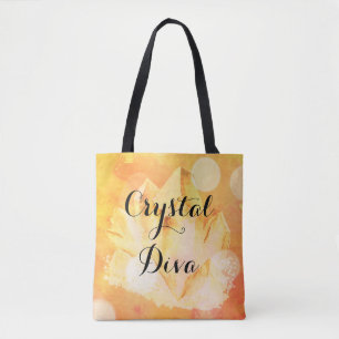 Tote Bag Jaune citrin et or de cristaux de Faux de *~*
