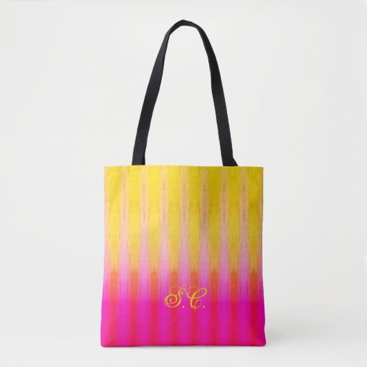Tote Bag Jaune clair et rose (Devant)