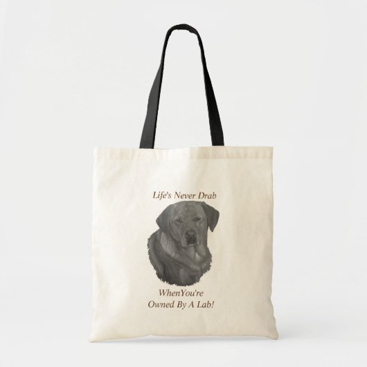 Tote Bag jaune labrador retreiver chien portrait slogan amu (Devant)