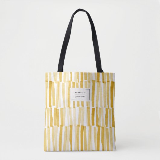 Tote Bag Jaune moderne abstrait motif cadeau personnalisé à (Devant)