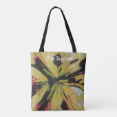 Tote Bag Jaune noir et rouge moderne abstrait floral (Dos)