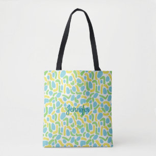 Tote Bag Jaune personnalisé, Bleu bébé et Tot vert citron