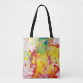 Tote Bag Jaune rouge bleu vert pourpre moderne Abstrait (Devant)