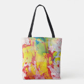 Tote Bag Jaune rouge bleu vert pourpre moderne Abstrait (Dos)